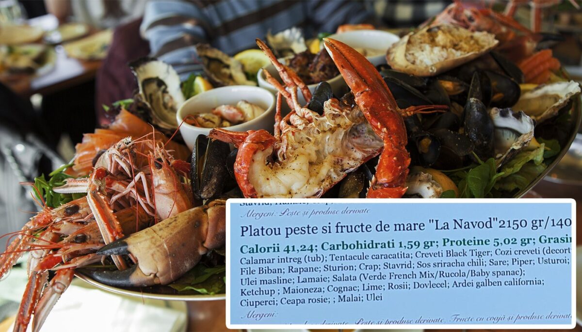 Prețul exorbitant al unui platou cu pește și fructe de mare, într-o cherhana din Năvodari. Costă cât 3 nopți de cazare!