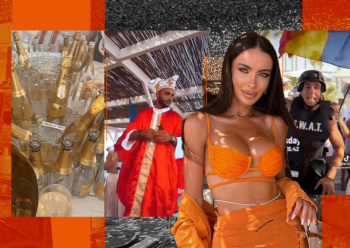 Imagine Stire O româncă & brigada au rupt St. Tropez în două! Petrecere faraonică de 35.000 €, udată cu șampanie Cristal și Armand de Brignac! S-au deghizat în trupe S.W.A.T. și fețe bisericești | 2review.ro