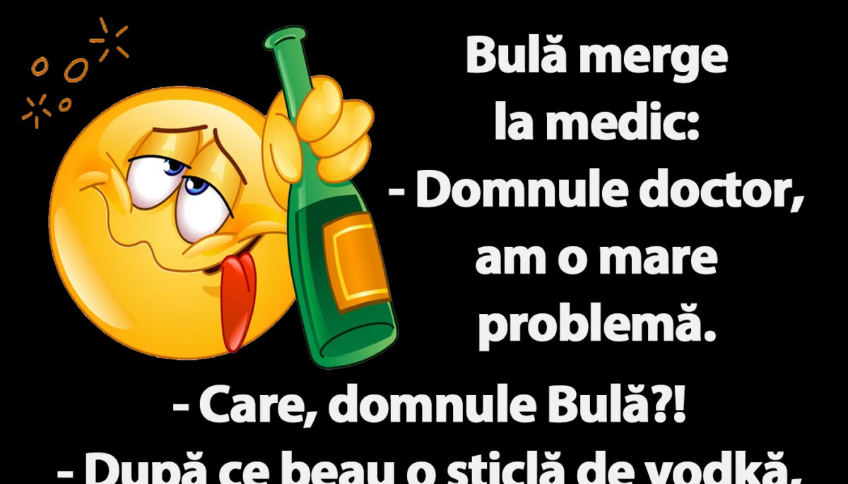 Imagine Stire BANCUL ZILEI | Bulă merge la doctor: „După ce beau o sticlă de vodkă, încep să văd șoareci” | 2review.ro