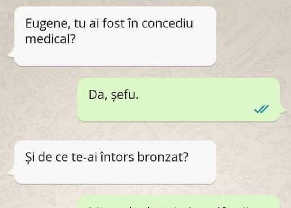 Imagine Stire Bancul de marți | Șeful către angajat: „Eugene, tu ai fost în concediu medical?” | 2review.ro