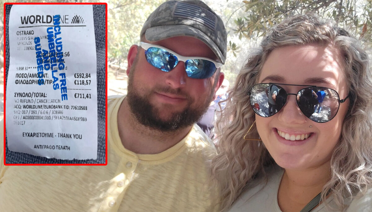 Ireal! Acești doi turiști au fost obligați să plătească 711 euro pentru o porție de mâncare, un Aperol Spritz și 3 sucuri, într-un restaurant din Mykonos