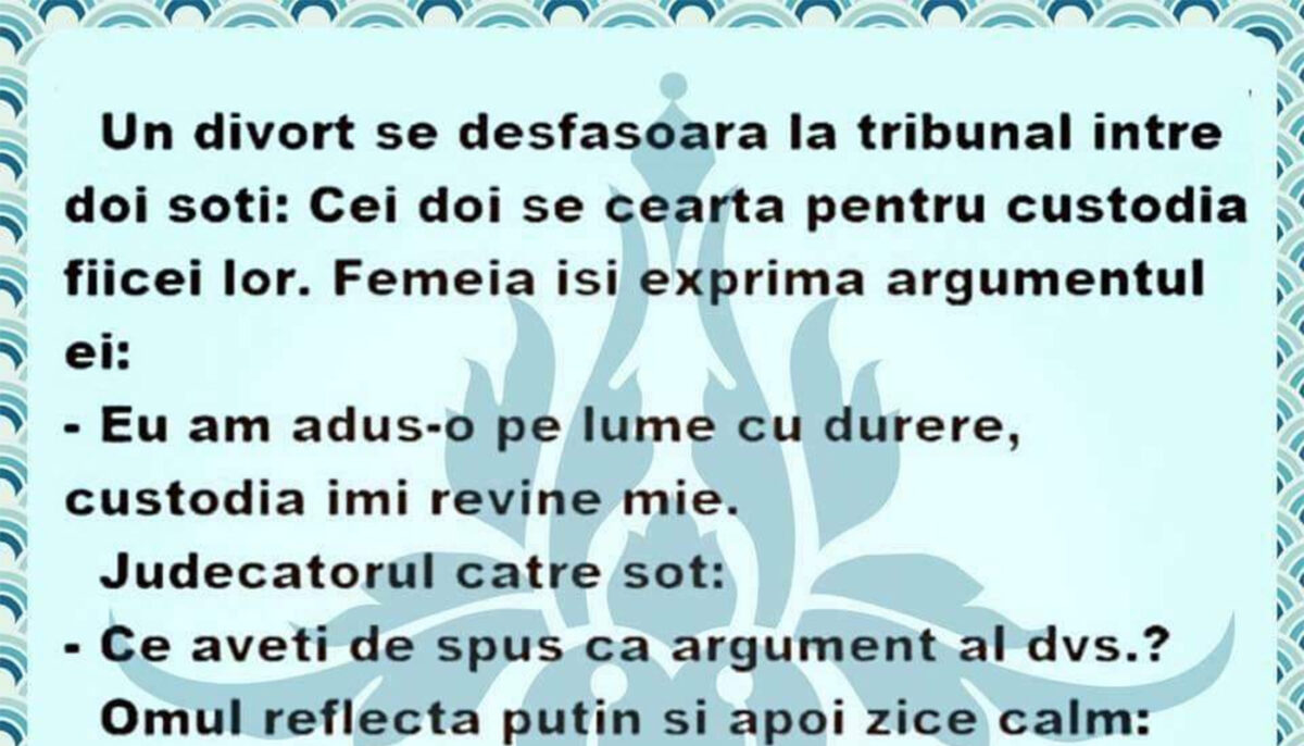 Imagine Stire Bancul de weekend | Doi soți se ceartă pentru custodia fiicei lor | 2review.ro