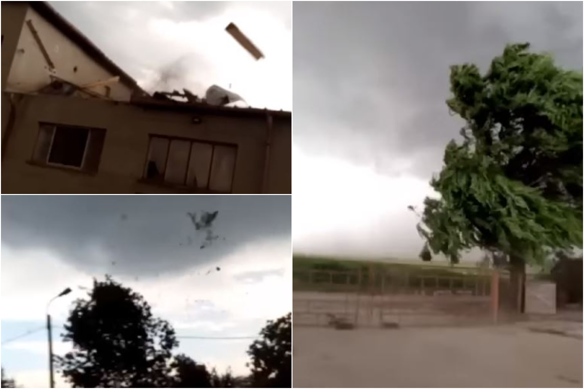 A fost rupere de nori la Brăila, iar o tornadă i-a îngrozit pe localnici. Mai multe orașe din România, afectate de un cod portocaliu de fenomene meteo extreme. VIDEO
