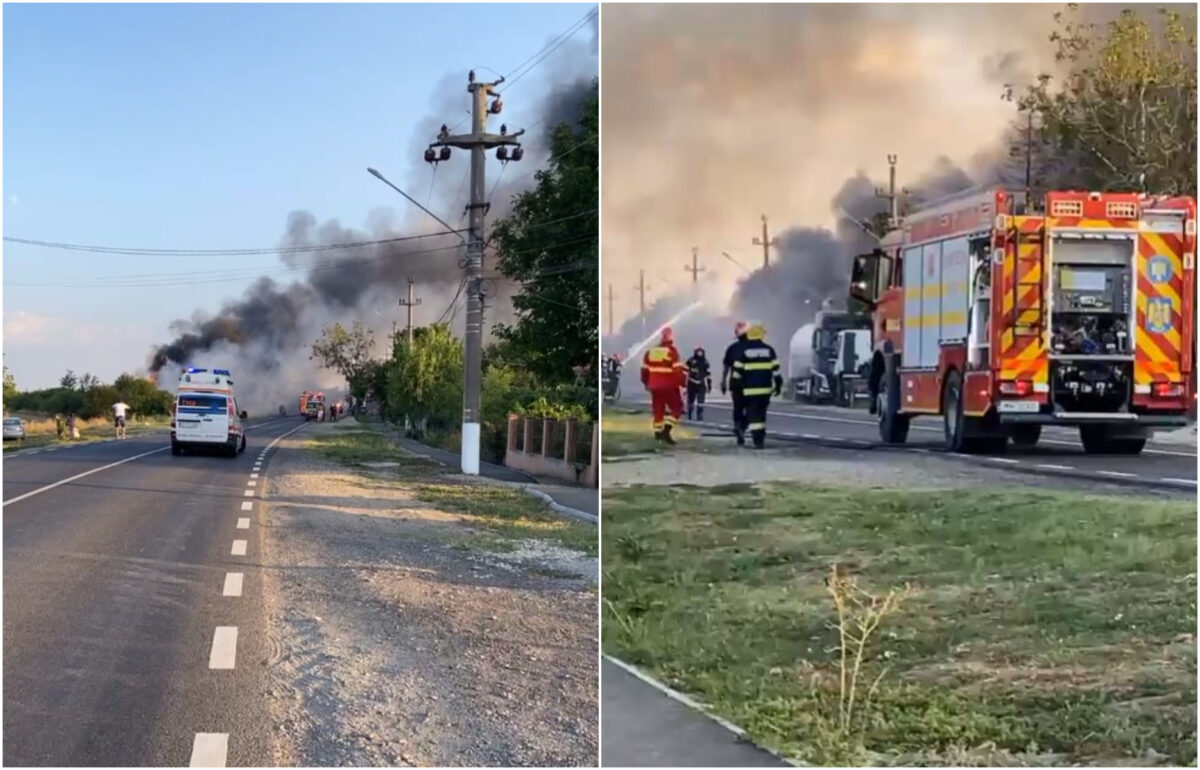 BREAKING | A patra explozie la stația de alimentare din Dâmbovița. 26 de pompieri răniți, unul în stare gravă