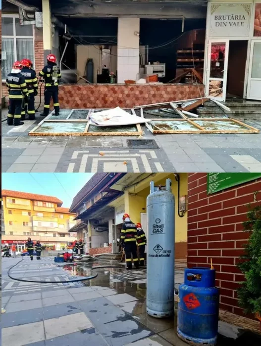 O explozie a avut loc la o pizzerie din Pașcani / foto: ISU Iași