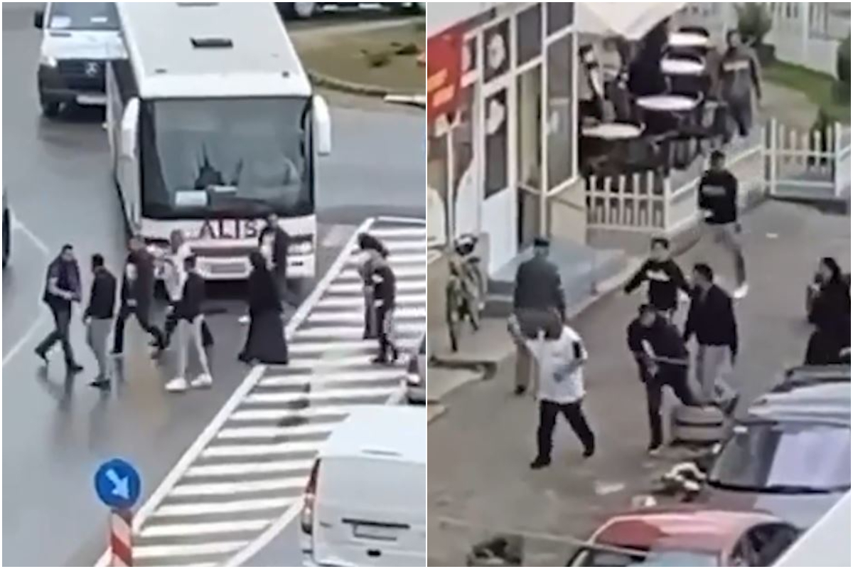 Filmare șocantă din centrul orașului Câmpia Turzii. Două găști s-au bătut în mijlocul străzii, o femeie a fost tăiată și lăsată în stare gravă