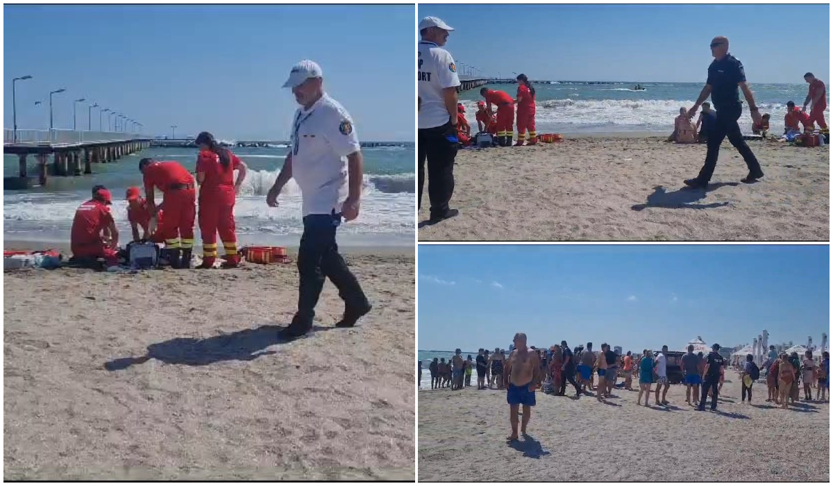 Dezastru pe plaja din Mamaia! Trei persoane au murit înecate, iar alte două au ajuns la spital