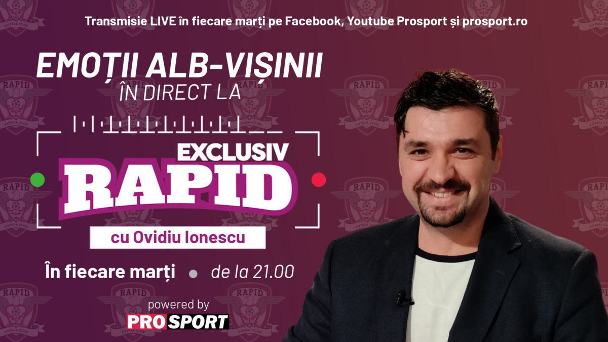 Imagine Stire PROSPORT lansează EXCLUSIV RAPID, o nouă emisiune LIVE realizată de jurnalistul Ovidiu Ionescu | 2review.ro