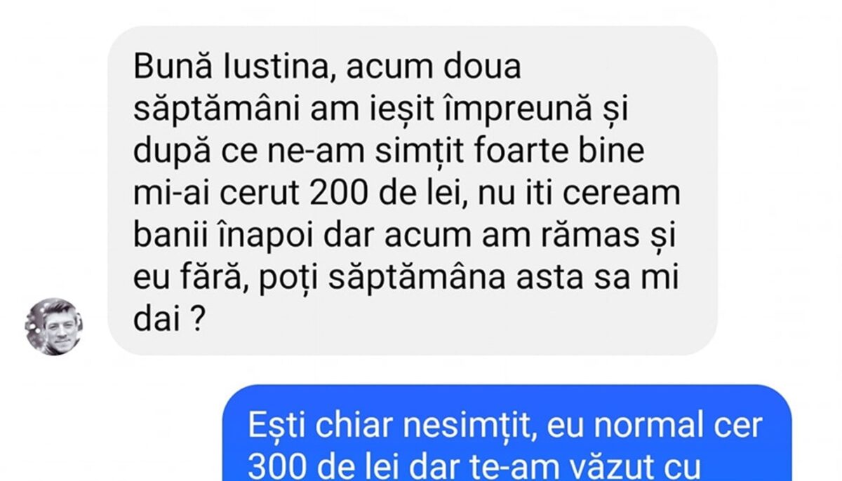 Imagine Stire BANC | „Iustina, acum două săptămâni mi-ai cerut 200 de lei” | 2review.ro