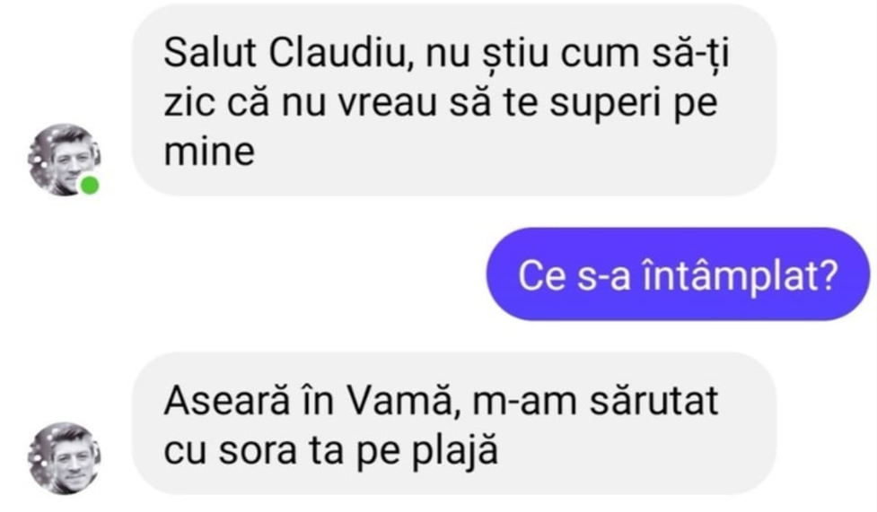 Imagine Stire Bancul zilei. „Aseară în Vamă, m-am sărutat cu sora ta pe plajă…” | 2review.ro