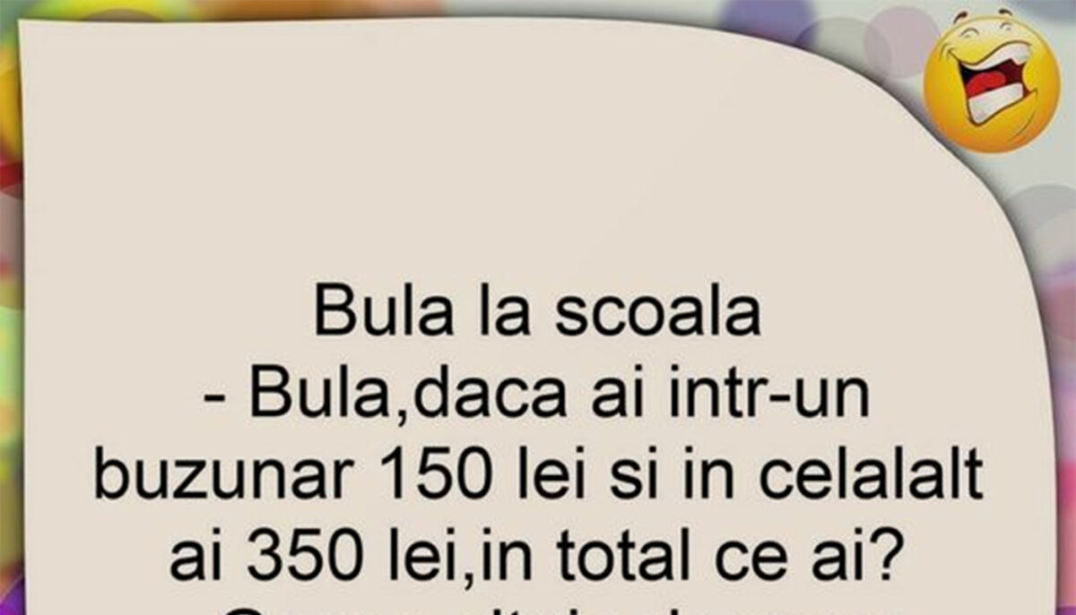Imagine Stire BANC | „Bulă, dacă într-un buzunar ai 150 de lei și în celălalt 350 de lei, în total ce ai?” | 2review.ro