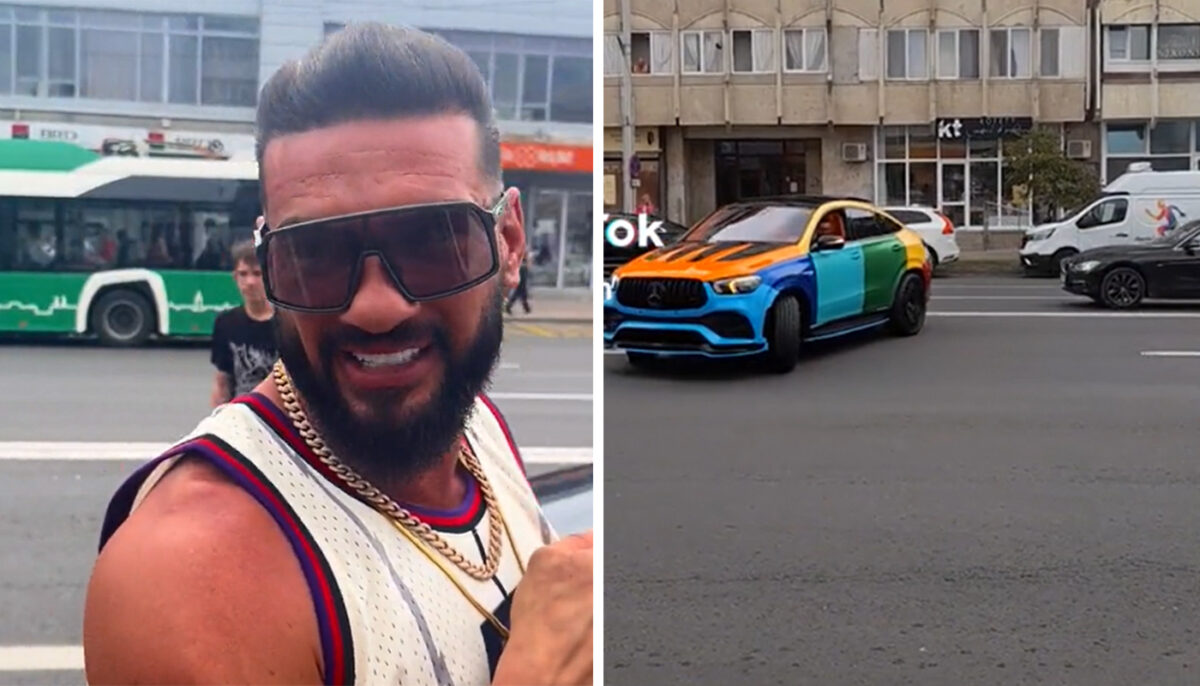 Imagine Stire Dorian Popa, prins întorcând bolidul pe linia continuă, în Iași. Nici măcar număr de înmatriculare nu are! | 2review.ro