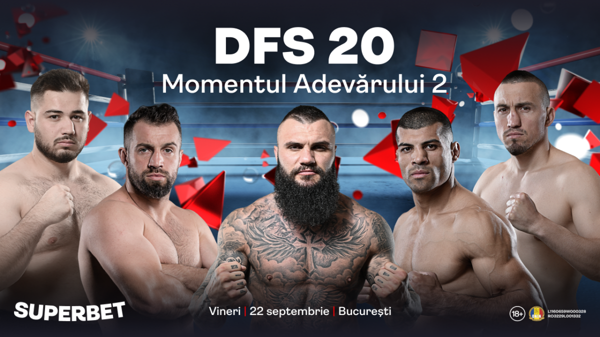 Imagine Stire (P) Momentul Adevărului 2. Oferta de pariuri pentru DFS 20, cea mai tare gală de kickboxing a anului | 2review.ro