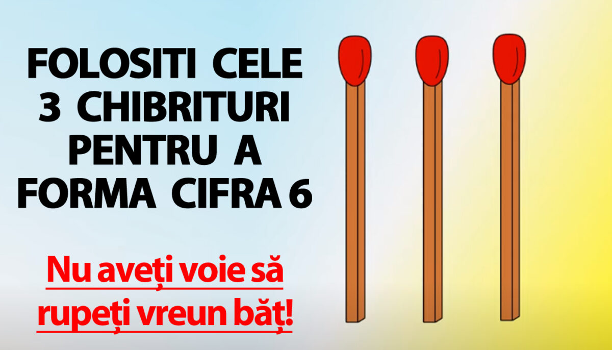 Imagine Stire Test de inteligență pentru genii | Formați cifra 6 folosind cele 3 chibrituri. Nu aveți voie să rupeți vreun băț! | 2review.ro