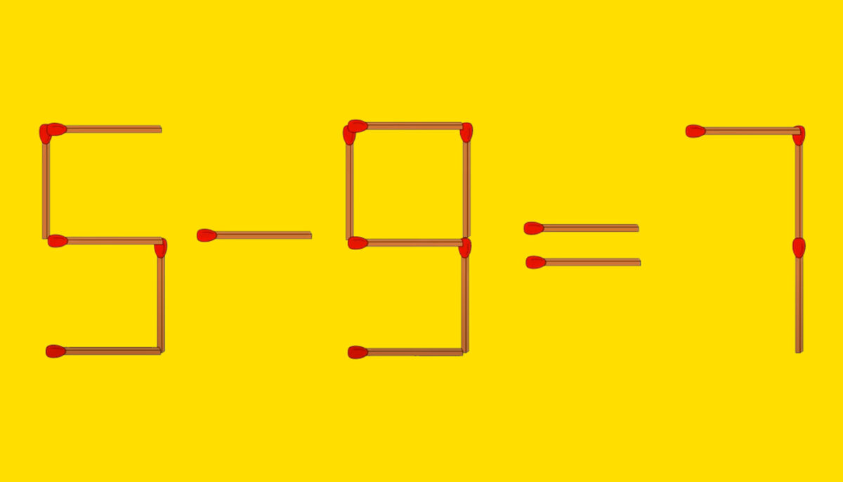 Imagine Stire TEST IQ | Eliminați 3 bețe de chibrit pentru a corecta egalitatea: 5-9=7 | 2review.ro