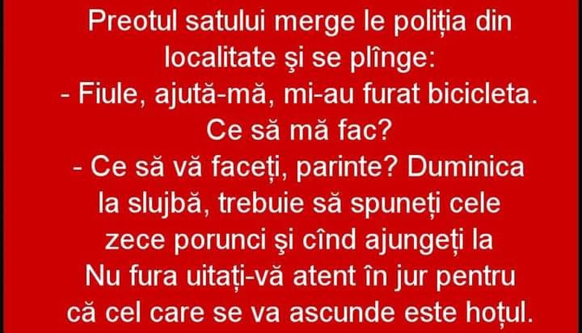 Imagine Stire BANCUL ZILEI | Preotul și bicicleta furată | 2review.ro