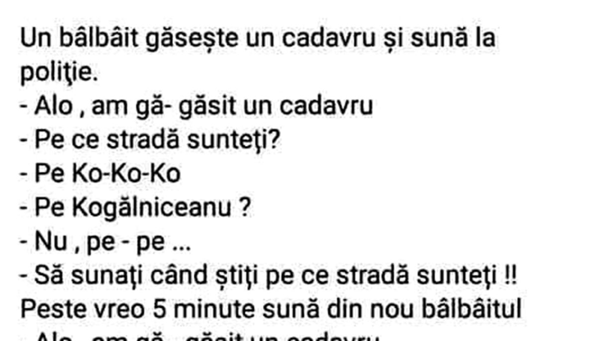 Imagine Stire BANC | Un bâlbâit găsește un cadavru și sună la Poliție | 2review.ro