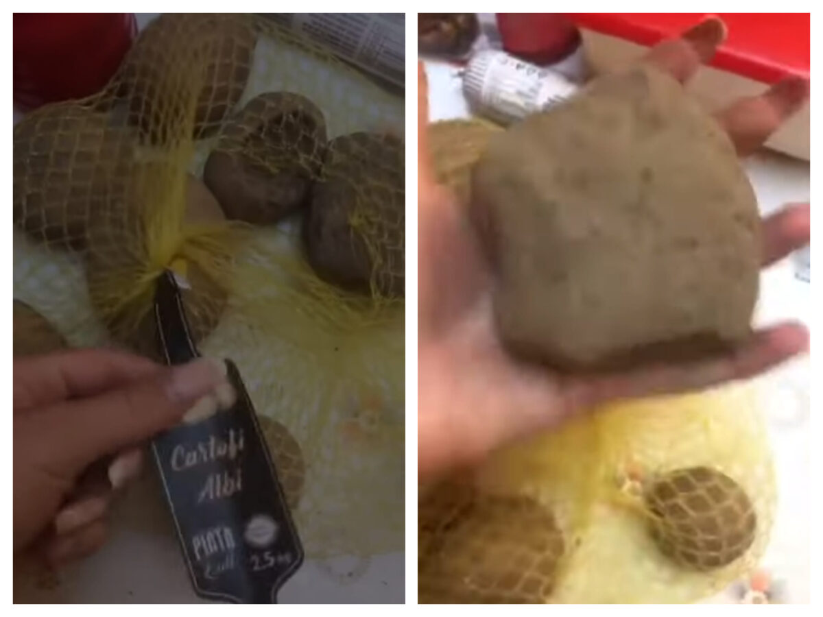 A rămas mută de uimire, după ce a cumpărat un sac de cartofi din supermarket. Surpriza neplăcută de la shopping