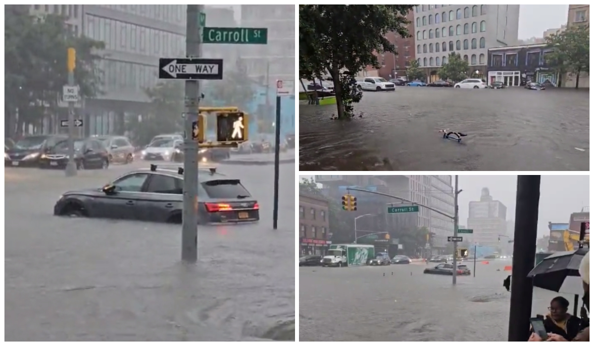 Stare de urgență la New York. Apa a intrat în stațiile de metrou și a inundat străzile după precipitații abundente