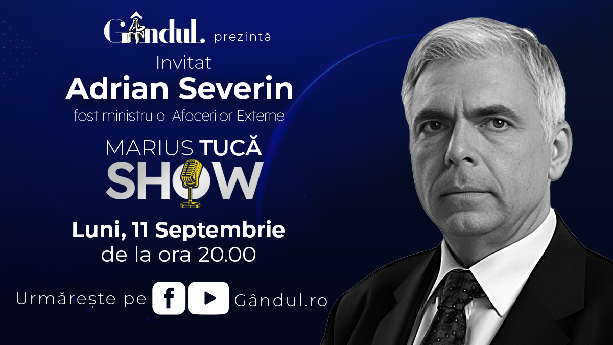 Imagine Stire Marius Tucă Show începe luni, 11 septembrie, de la ora 20.00, live pe gandul.ro. Invitați: dr. Adrian Marinescu și Adrian Severin | 2review.ro