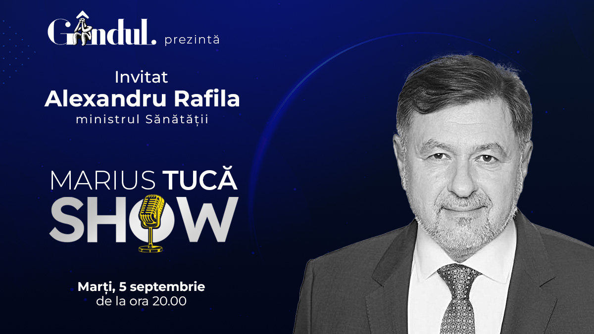 Marius Tucă Show începe marți, 5 septembrie, de la ora 20.00, live pe gândul.ro. Invitat: prof. univ. dr. Alexandru Rafila