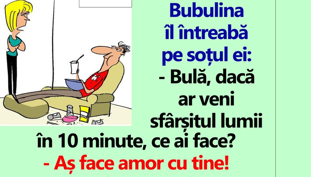 Imagine Stire BANC | „Bulă, dacă ar veni sfârșitul lumii în 10 minute, ce ai face?” | 2review.ro