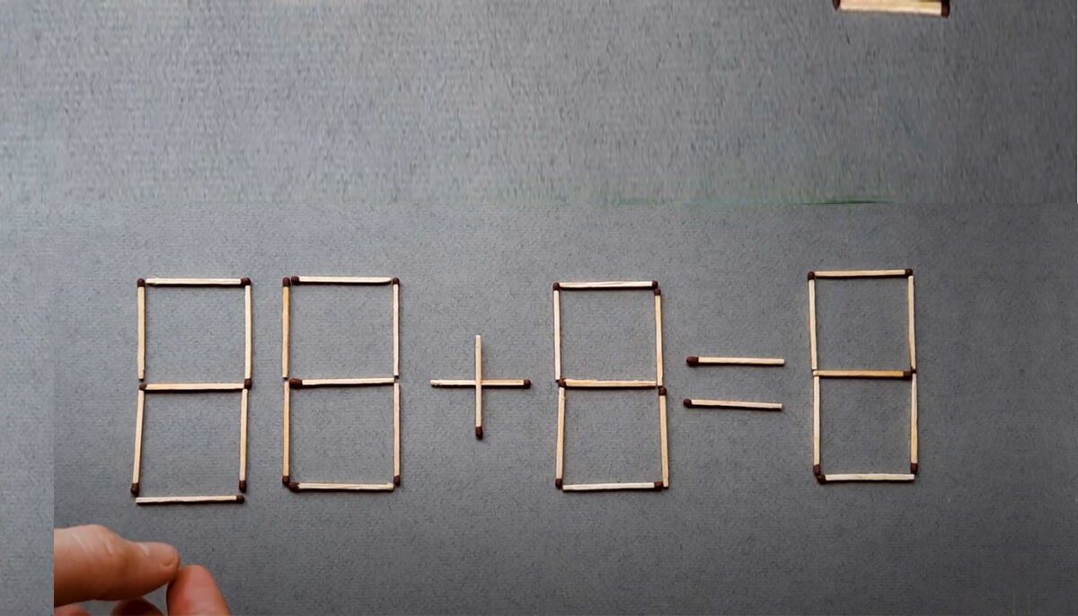 Imagine Stire Test de inteligență | Mutați 2 chibrituri pentru a corecta egalitatea: 88+8=8 | 2review.ro