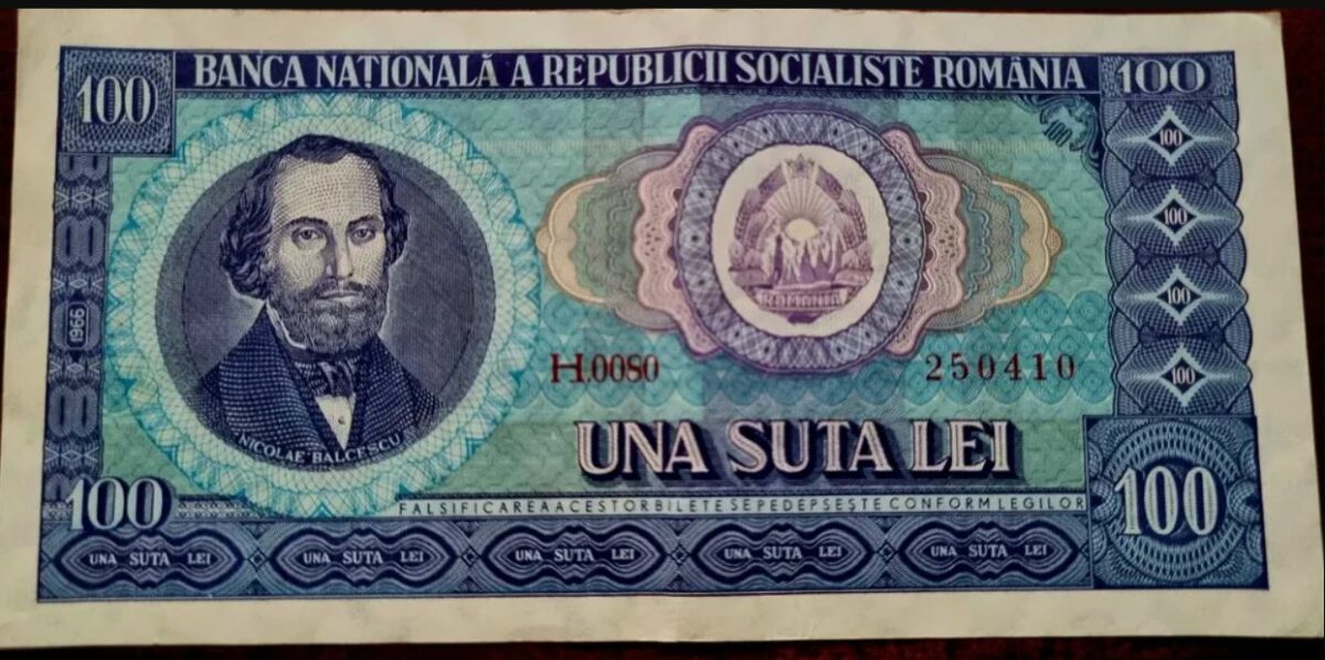 Amintiri din trecut. La ce preț se vinde o bancnotă de 100 de lei din 1966, cu chipul lui Nicolae Bălcescu, acum, în 2023