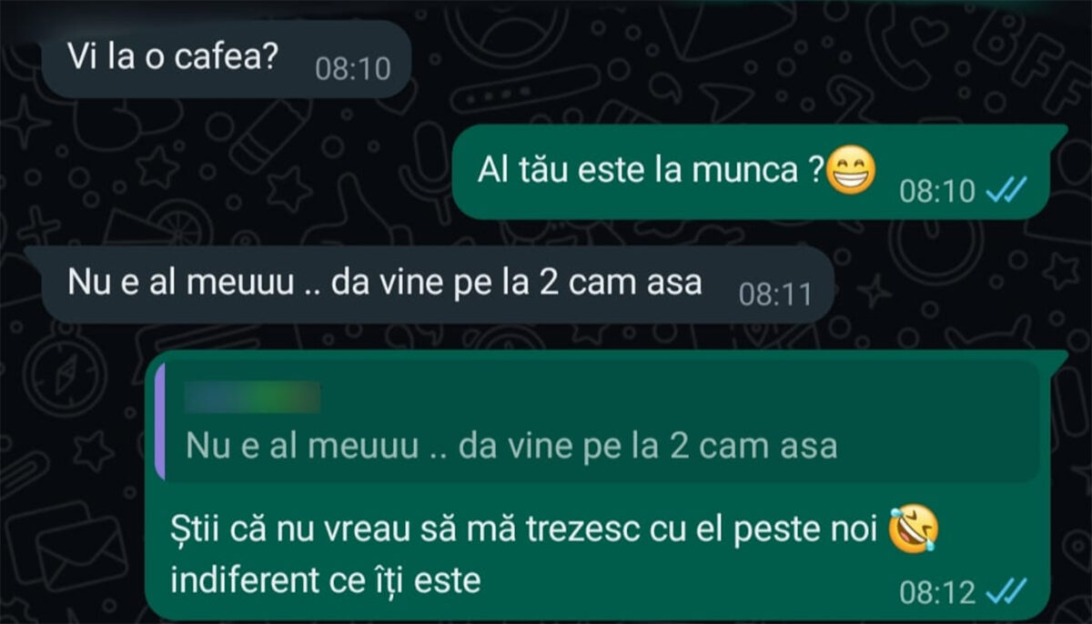 Discuție pe WhatsApp, devenită virală, între o româncă și amantul ei: „Al tău este la muncă?”