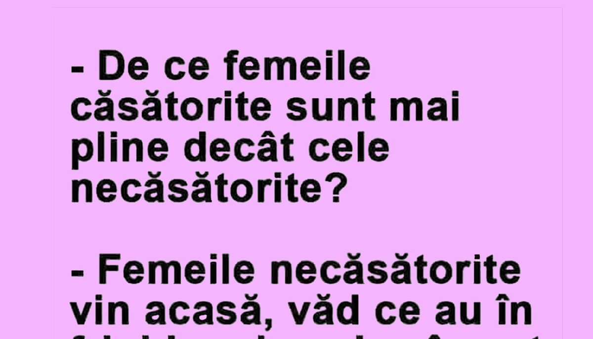 Imagine Stire BANCUL ZILEI | De ce femeile căsătorite sunt mai plinuțe decât cele necăsătorite? | 2review.ro