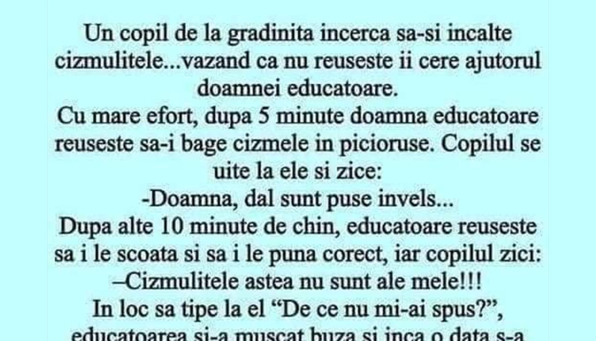 Imagine Stire BANCUL ZILEI | Educatoarea și copilul de grădiniță | 2review.ro