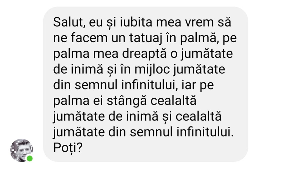 Imagine Stire BANC | „Eu și iubita mea vrem să ne facem un tatuaj în palmă” | 2review.ro