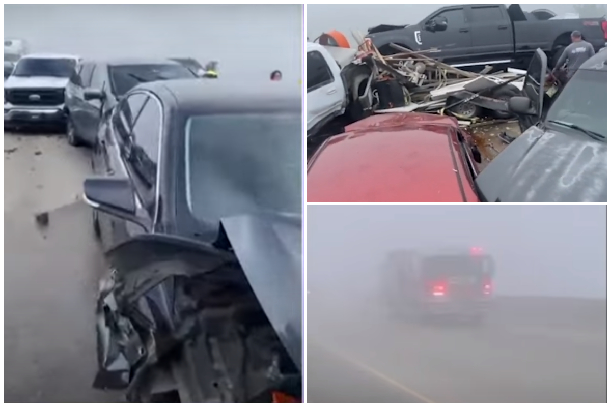 Cel puțin 7 morți și 25 de răniți după un accident terifiant produs de o “super ceață”. Au fost implicate 158 de autovehicule
