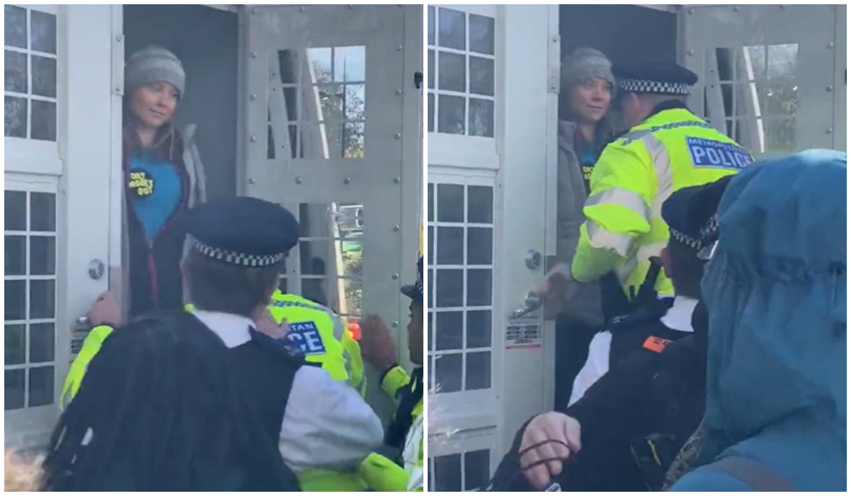 Imagine Stire Greta Thunberg, arestată la Londra. Activista suedeză are acum 20 de ani și a fost luată de Poliție direct de la protest | 2review.ro