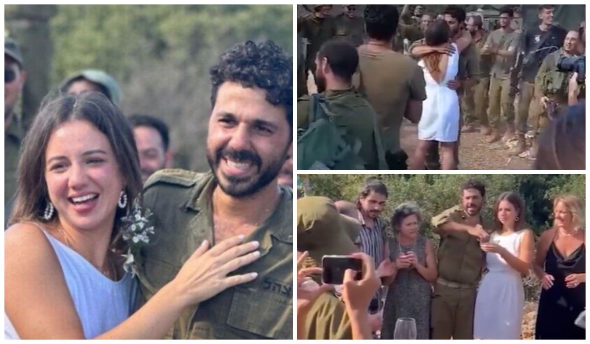 Imagine Stire Doi israelieni s-au căsătorit la granița cu Fâșia Gaza, în plin război. Nunta a avut loc într-o bază militară: „Viața triumfă” | 2review.ro