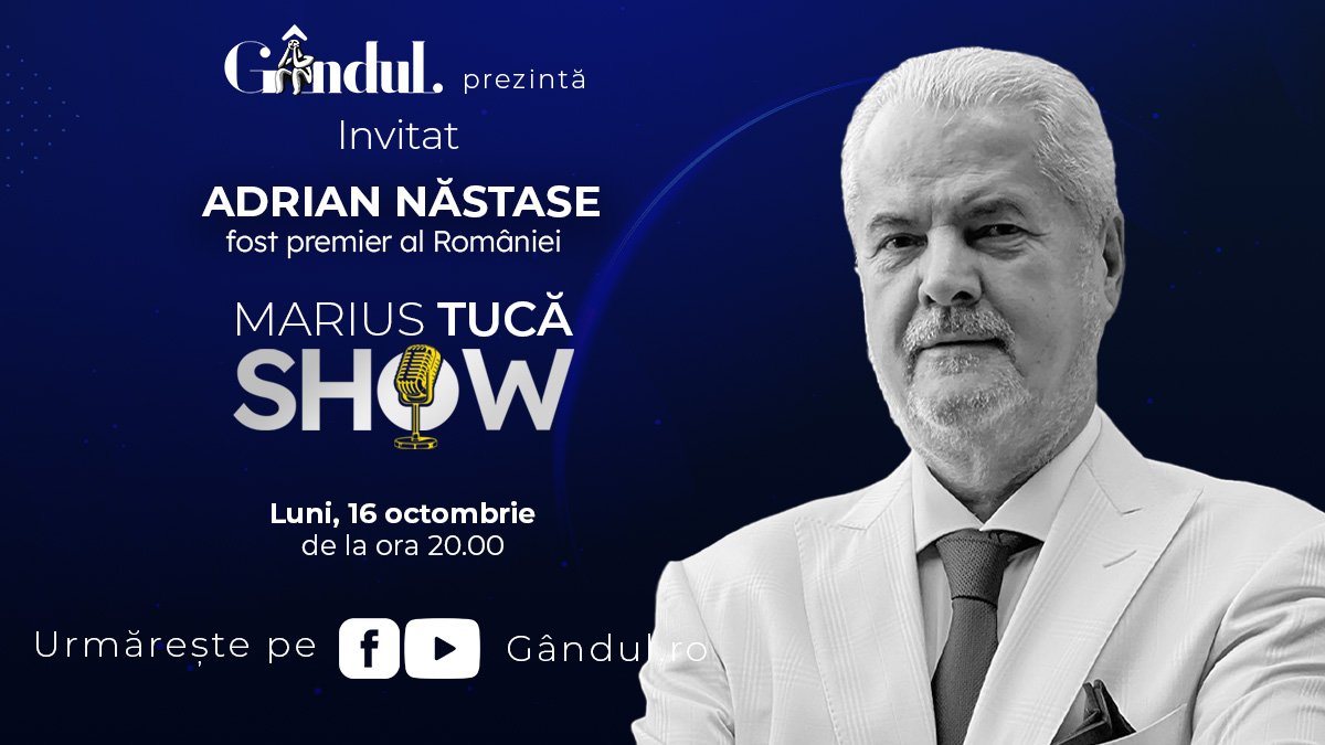 Imagine Stire Marius Tucă Show începe luni, 16 octombrie, de la ora 20.00, live pe gandul.ro. Invitat: Adrian Năstase | 2review.ro
