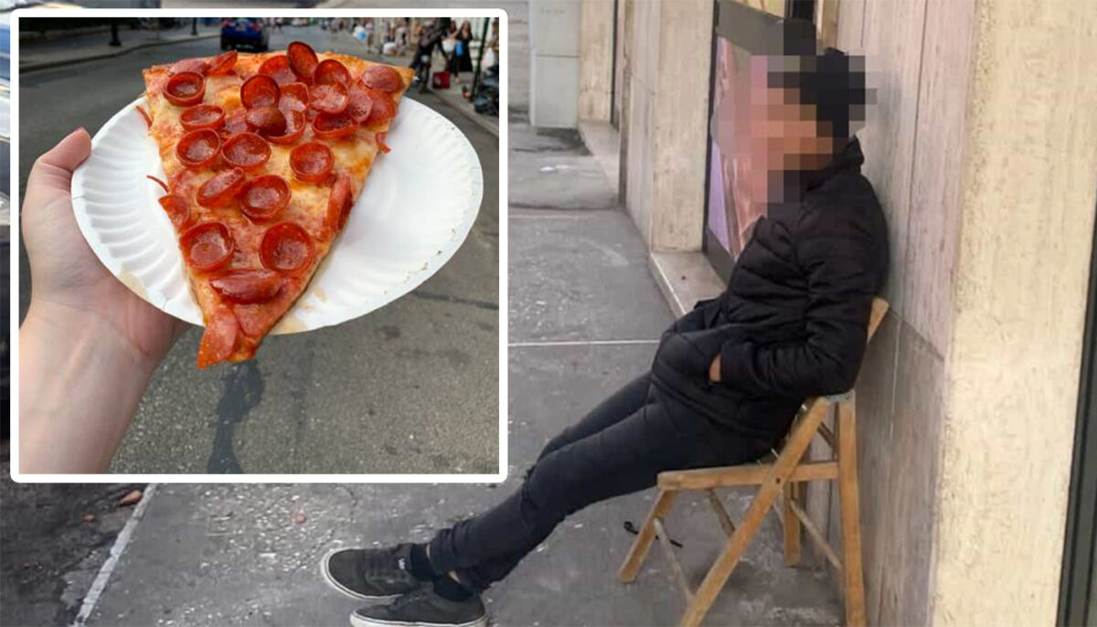Povestea românului care cerșește pizza pe o stradă din Italia. Cine sunt părinții lui, de fapt