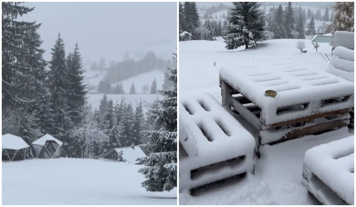 Locul din România unde ninge ca în povești chiar acum. „Bună dimineața la zăpadă”