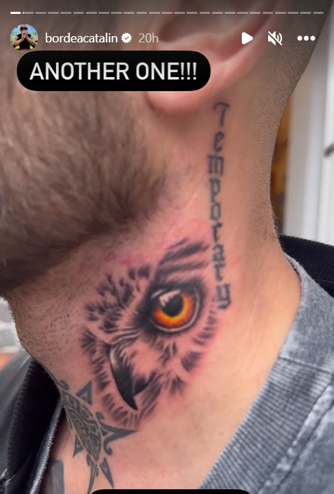Noul tatuaj al lui Cătălin Bordea / Foto: Instagram