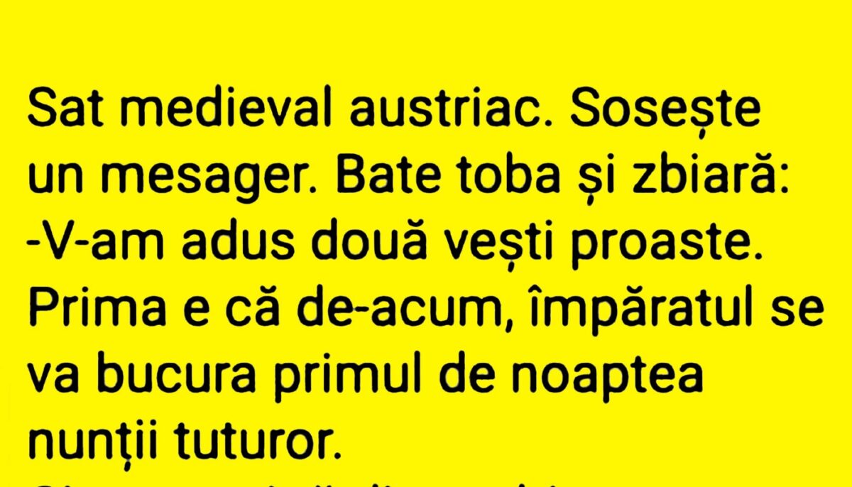 Imagine Stire BANCUL ZILEI | „De acum, împăratul se va bucura primul de noaptea nunții tuturor!” | 2review.ro