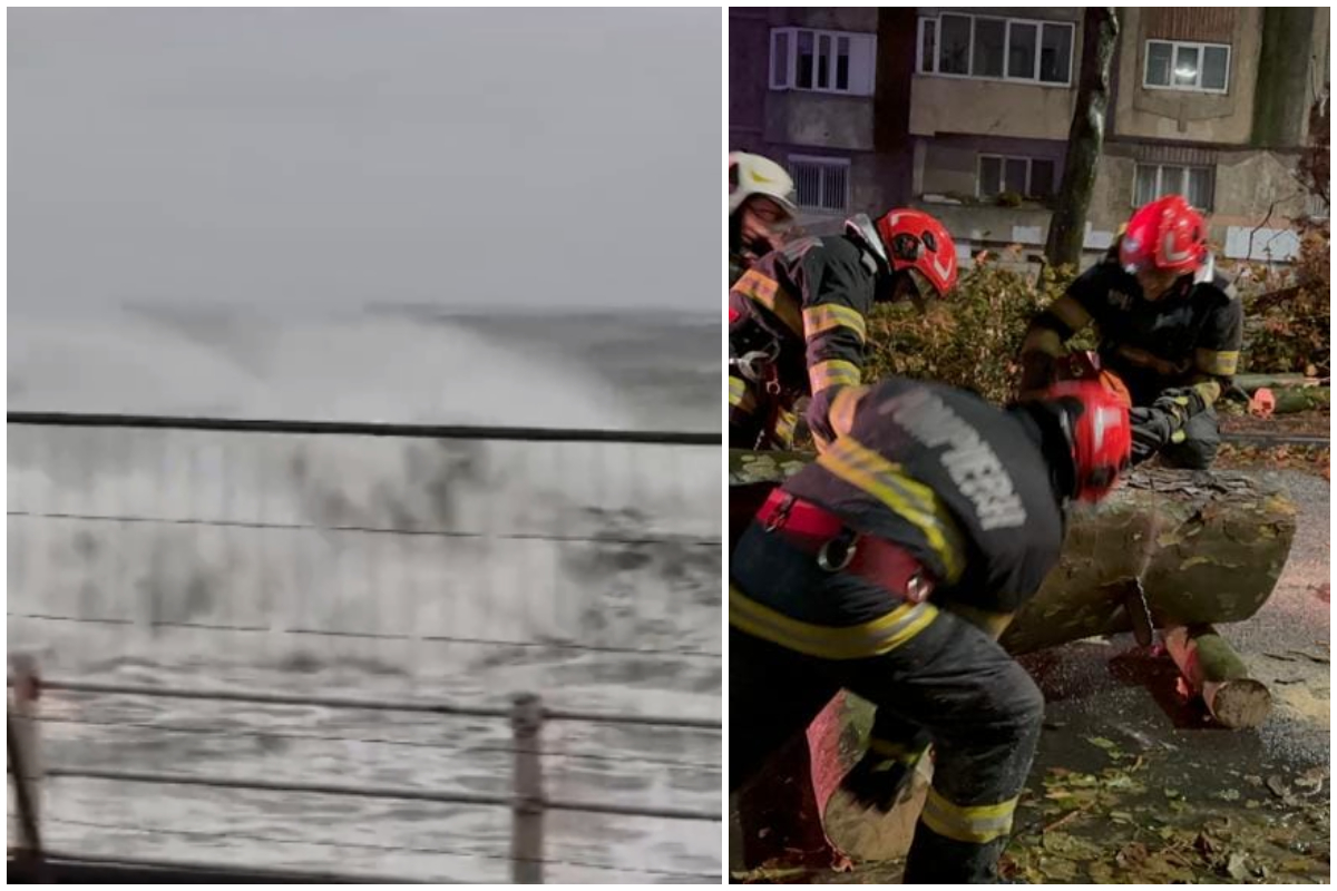 VIDEO | Vremea a produs pagube însemnate la Constanța! Cât de mari au fost valurile care au lovit litoralul românesc.