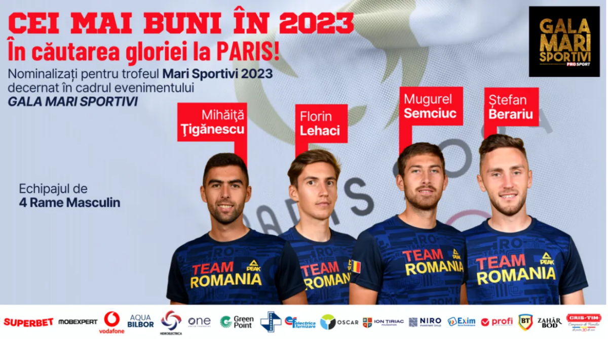 Imagine Stire Gala Mari Sportivi ProSport 2023. Ei sunt cei patru canotori care pot aduce aurul pentru România la Jocurile Olimpice Paris 2024 | 2review.ro