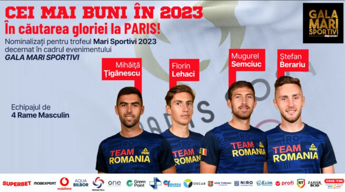 Gala Mari Sportivi ProSport 2023. Ei sunt cei patru canotori care pot aduce aurul pentru România la Jocurile Olimpice Paris 2024