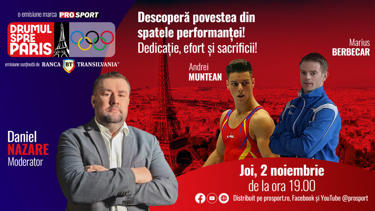 Imagine Stire Andrei Muntean și antrenorul său, Marius Berbecar sunt invitații emisiunii ,,Drumul spre Paris’’ de joi, 2 noiembrie, de la ora 19:00 | 2review.ro