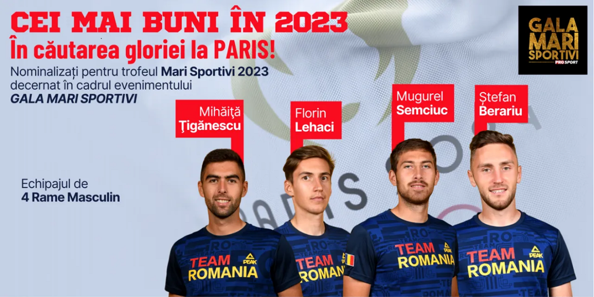 Gala Mari Sportivi ProSport 2023. Ei sunt cei patru canotori care pot aduce aurul pentru România la Jocurile Olimpice Paris 2024