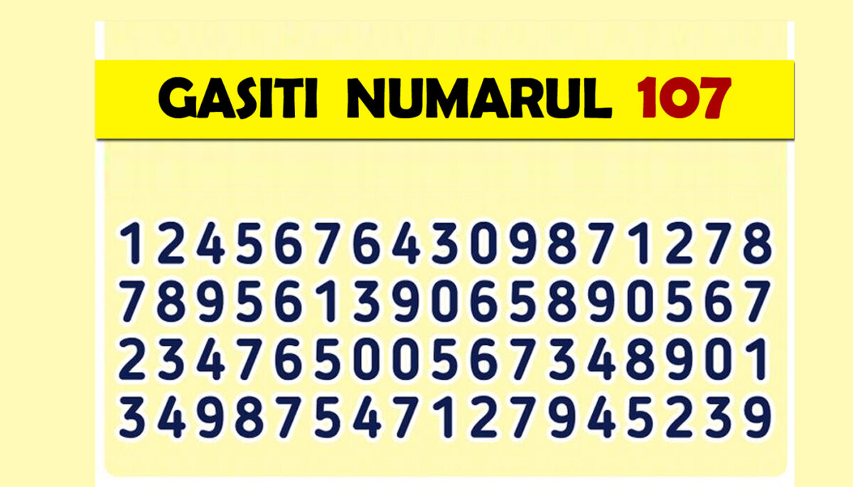 Imagine Stire Test de inteligență | Găsiți numărul 107 în această imagine! | 2review.ro