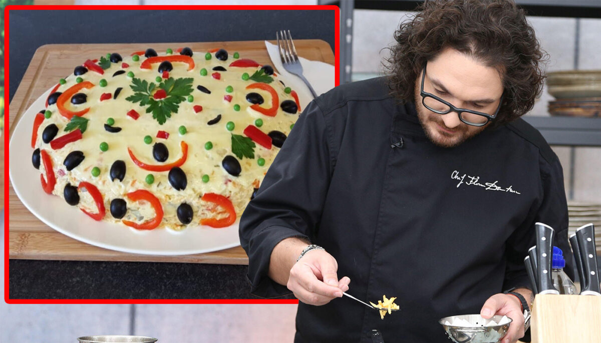 Imagine Stire Cea mai tare rețetă de salată Boeuf a lui chef Florin Dumitrescu. Trucul secret al faimosului bucătar | 2review.ro