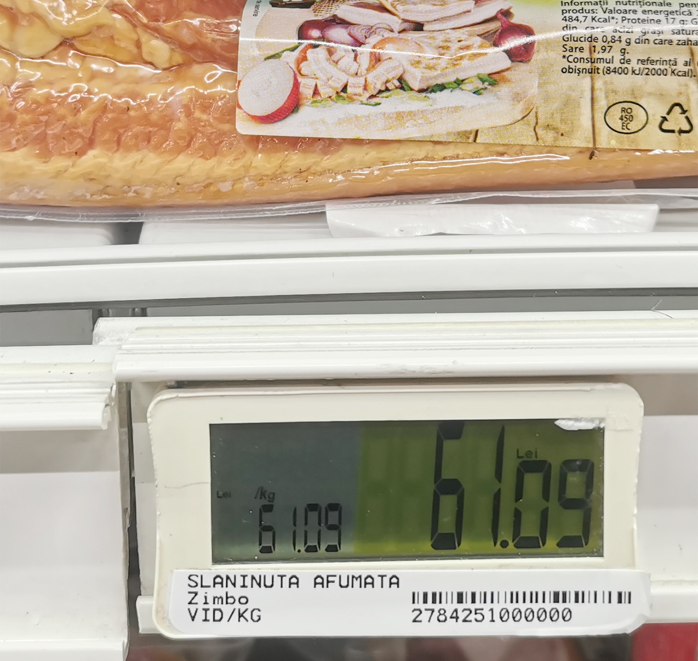 Prețul unui kilogram de slăninuță afumată / Foto: Cancan
