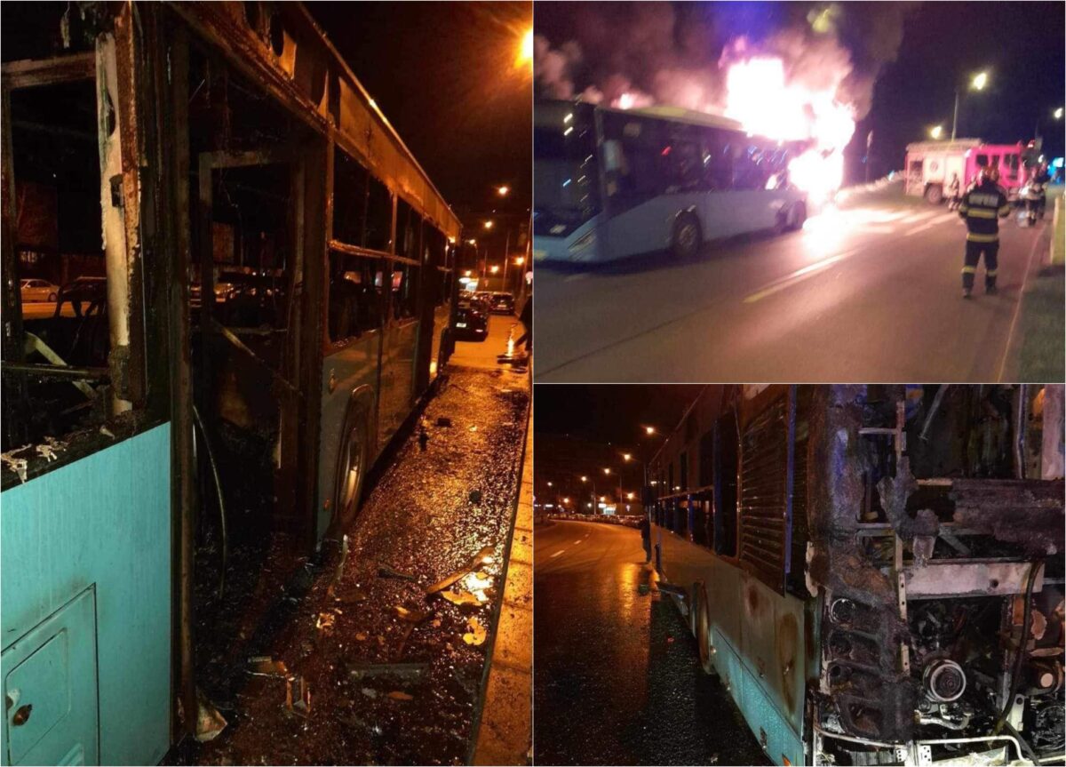 Un autobuz STB a ars complet în Drumul Taberei! Circulația, blocată în această dimineață