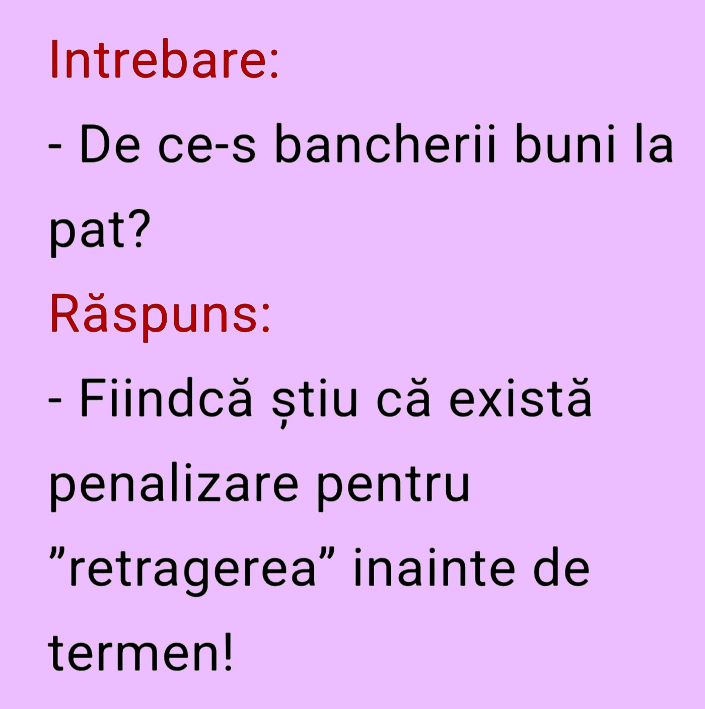 BANCUL ZILEI | Întrebare: 